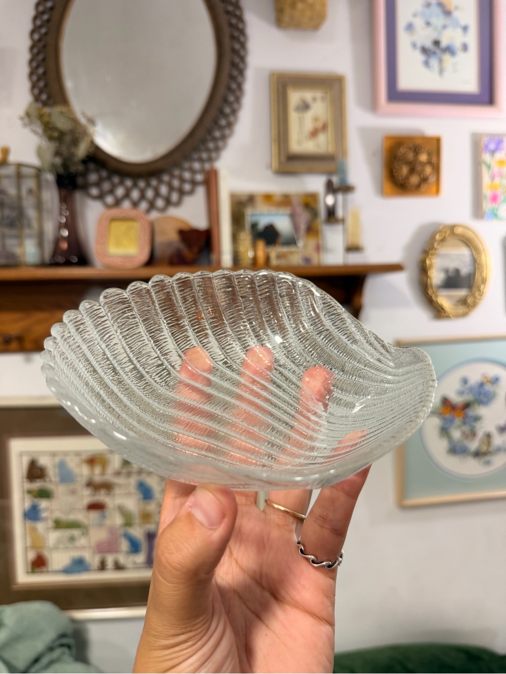 Clear Textured Glass Decorative Bowl - Home Art